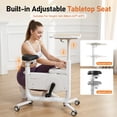 thumbnail image 5 of YEAHIBABY Standing Exercise Bike Desk, Adjustable Height Indoor Cycling Trainer with Laptop Tray, Portable Stationary Fitness Desk for Home Office, Exercise Workstation, Supports 264 lbs, 5 of 11