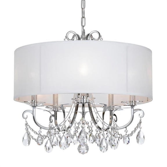 5 Light Chandelier in Classic Style 24 inches Wide By 21 inches High-Swarovski Strass Crystal Type-Polished Chrome Finish Bailey Street Home