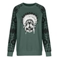 thumbnail image 4 of COSFO Crew Neck Shirts for Men Long Sleeve Green Casual Wolf Pullover Oversized Tshirts for Men, 4 of 5
