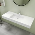 thumbnail image 2 of 47" Wall Mount Rectangle Vessel Sink with Faucet Hole, Solid Surface Bathroom Vessel Sink, 2 of 9