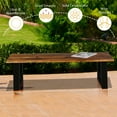 thumbnail image 6 of Gymax Solid Acacia Wood Patio Bench Dining Bench Outdoor W/Rustic Metal Legs, 6 of 10