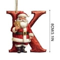 thumbnail image 4 of Taotanxi Christmas Decorations Hanging Tree Ornaments - Merry Chrismas Letter Santa Claus Ornament Monogram Tree Ornaments Alphabet Christmas Ornaments Hanging, Red Santa Ornament (K), 4 of 6