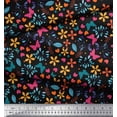 thumbnail image 2 of Soimoi Black Cotton Voile Fabric Flower & Butterfly Print Sewing Fabric BTY 42 Inch Wide, 2 of 3