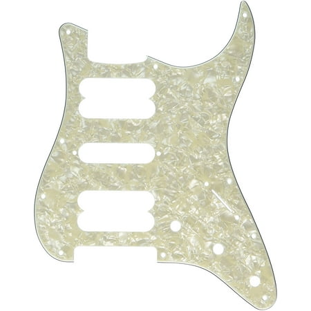 Standard HSH Pickguard - White Moto, American, American Standard, Hot Rod and Deluxe Series Stratocasters, (also Big Apple / Double Fat Strat) (USA) By Fender From (Best Tubes For Fender Hot Rod Deluxe)