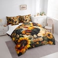 thumbnail image 3 of Castle Fairy Animal Rooster Bedding Comforter Set 7-Piece for Preppy Child,Farmhouse Animal King Bedding Sets,Chic Floral Sunflower Ultra Soft Bed Sheets,Lightweight Room Decor,Reversible, 3 of 8