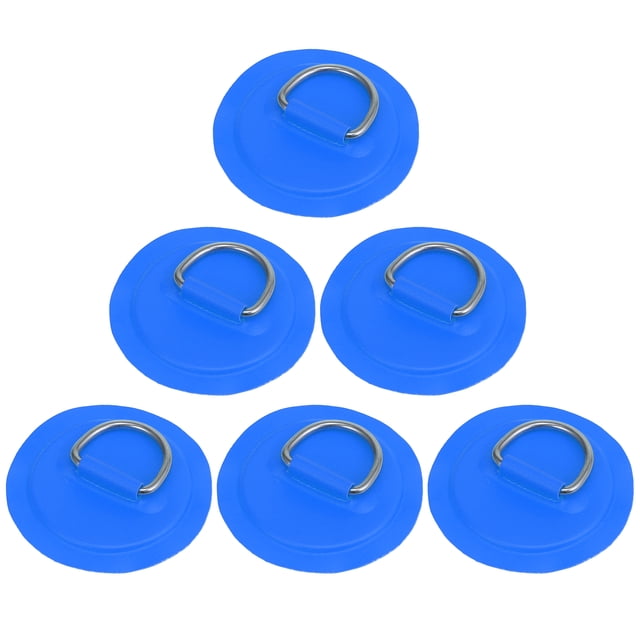 6 Piezas D Anillo Parche PVC Inoxidable Acero Redondo Forma Azul para Kayak
