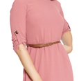 thumbnail image 4 of Vestido Corto Holgado Mujer Manga Corta Moda Casual Formal Palo de Rosa Cuello Redondo Cómodo rosa M INCÃGNITA 550417, 4 of 5