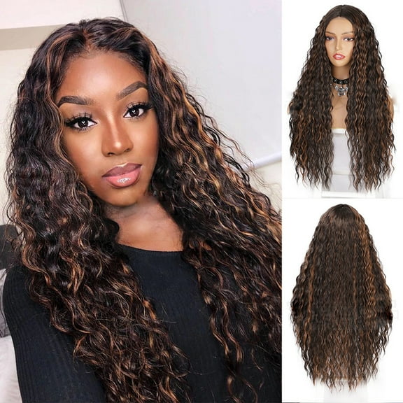KeirineCC Deep Wave Wigs Lace Front Body Wave Wigs Human HairTransparent Full Frontal Wig Pre Plucked Highlight Body Wave Bleached Knots Tiny Knots Hair 26 Inch
