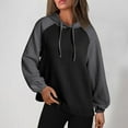 thumbnail image 2 of NOLDARES Women's Hoodies Long Sleeve Drawstring Pullover Sweatshirt with Pocket Lightweight Casual Fashion Pullover for Women(Black,XXL), 2 of 8