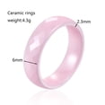 thumbnail image 2 of PAMTIER Unisex Ceramic Dainty Elegant 6mm Multi-Faceted Rhombic Cut Classic Plain Ring Comfort Fit Couple Engagement Wedding Band Pink Size 10, 2 of 5