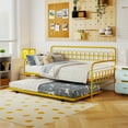 thumbnail image 2 of Costway Twin Daybed Frame with Trundle, Space-Saving Pull-Out Trundle for Living Room Gold, 2 of 10