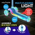 thumbnail image 3 of Lifemaster 3-Wheel Kids Scooter with Multi-Color Lights on Deck & Wheel – 5-Height Adjustable Handlebar, Wide Anti-Slip Deck, Child Safety Certified, Boys & Girls Ages 3+ Supports Up to 150 lbs, Blue, 3 of 6