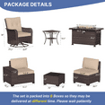 thumbnail image 7 of ALAULM 10 Pieces Patio Furniture Set with 2 Swivel Chairs Patio Furniture Outdoor Sectional Sofas with 55000 Gas Fire Pit Patio Conversation Set w/7 Cushions-Sand, 7 of 7