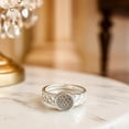 thumbnail image 5 of Anillo Con Circulo De Zirconias Para Hombre De Plata 925, 5 of 5