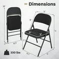 thumbnail image 3 of Gymax 6PCS Folding Chairs w/ Metal Frame PVC Leather Stackable Chairs for Indoor, 3 of 8