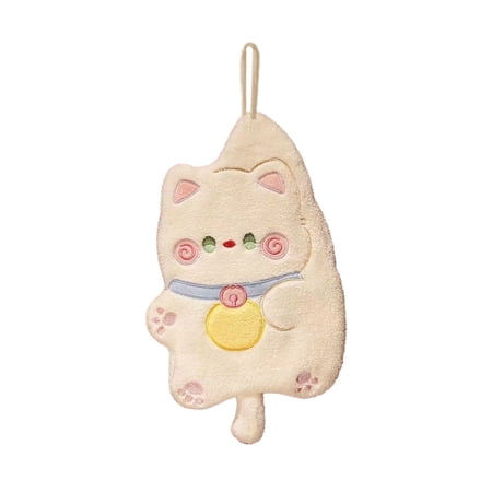 YIMWNYI Cute Cartoon Coral Velvet Kitchen Hand Towel Double Thickened Absorbent Hanging Wipes for Kids Soft and Quick Drying Ideal for Hand Surface and Utensil Cleaning