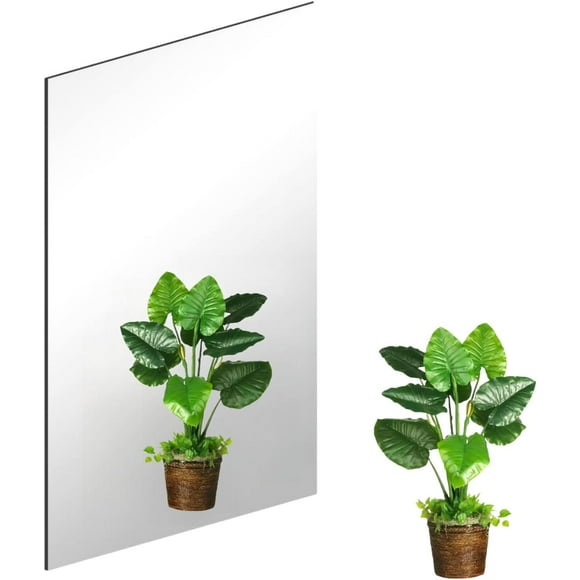 ERDS-Flexible Wall Mirror Sheets Self Adhesive Acrylic Squares Mirror, 12X16 Inch Non Glass Mirror Tiles Mirror Stickers for Home Wall Decor Gym Door