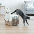 thumbnail image 2 of IRIS Medium Pet Travel Carrier, Off-White/Brown, 2 of 10