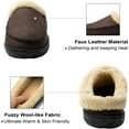 thumbnail image 3 of WOTTE Men's Slippers Fleece Fuzzy Lined Memory Foam Moccasin House Shoes for Indoor Outdoor, Coffee Size 9-10, 3 of 7