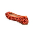 thumbnail image 3 of Wild Diva DG49 Women Vibrant Leopard Suede Round Toe Bow Slip On Ballet Flat, 3 of 5