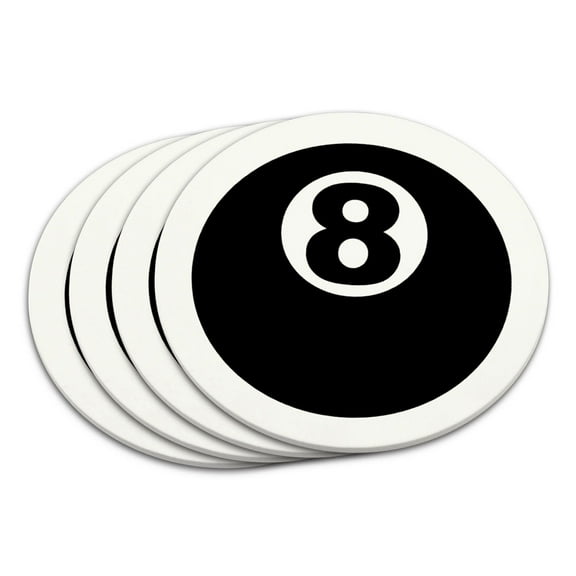Eight Ball Pool Billiards Coaster Set