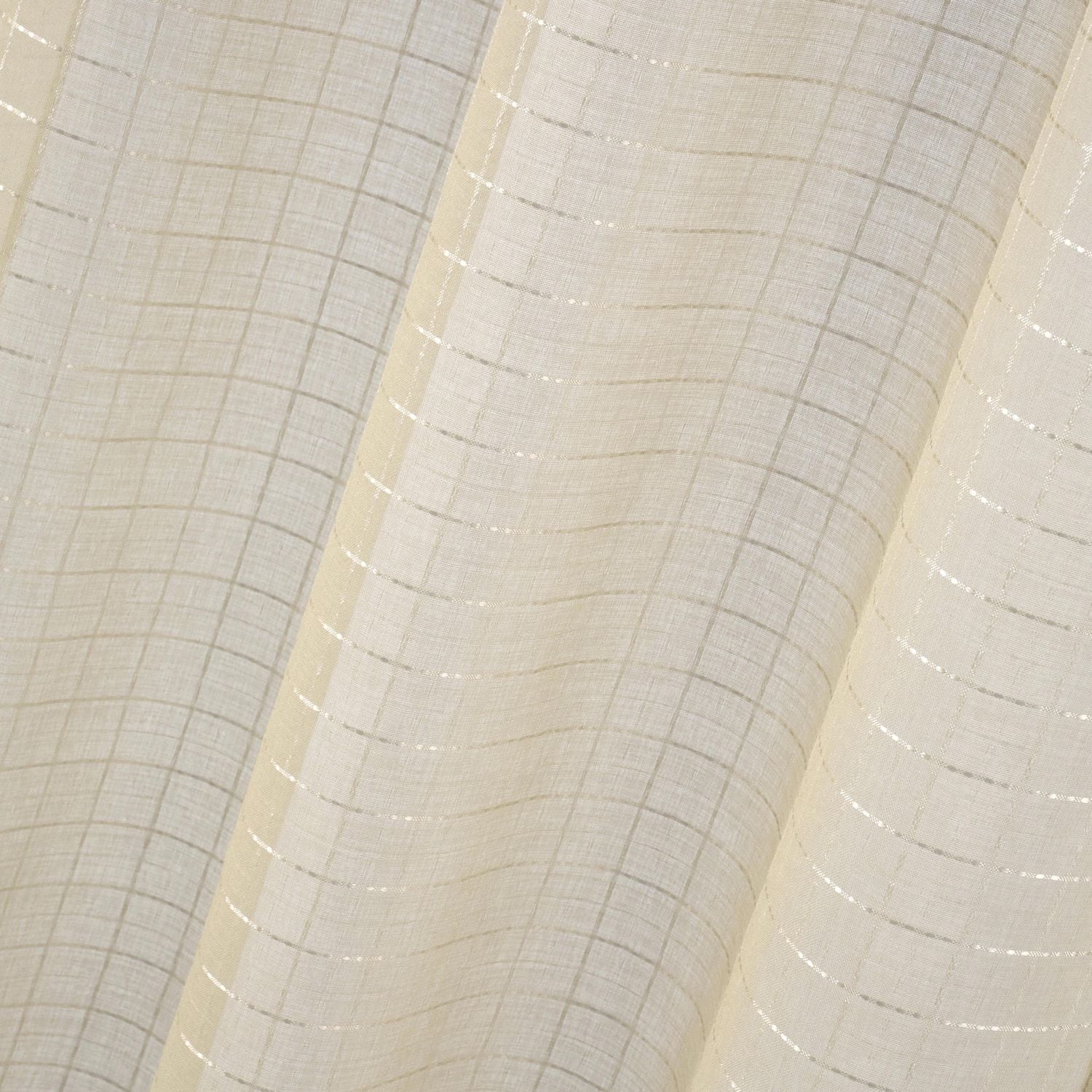 Mainstays Windowpane Sheer Window Curtains Panel Pair, Set of 2, White, 38" W x 84" L, 2 Set MS Sheer Curtain Panel