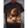 thumbnail image 3 of Men'S T-Shirt Featuring a Lion And Scorpion Design - Made from Soft, This Regular Fit Short Sleeve Round Neck Top Is Perfect for Casual Summer Outings, Including Dining And Everyday Use, Plus Size, 3 of 6