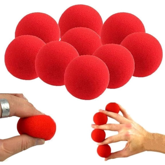 10PCS Red Magic Sponge Balls for Adults, Soft Sponge Props for Sleight of Hand, Comedy Trick Accessories, Mini Magic Kit, Novelty Gag for Magicians