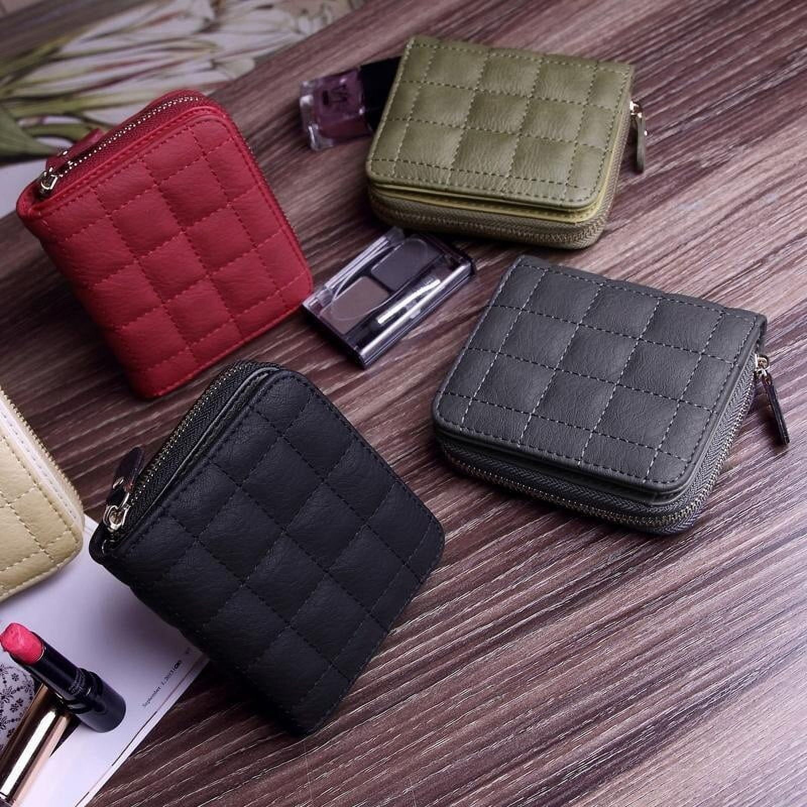 Cocopeaunts Women Wallets New Luxury Brand Red Black Small Mini Coin Purse Hasp Card Holder Lady Wallet Zipper Female Leather Buckle, Adult Unisex