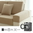 thumbnail image 5 of Sanmadrola Waterproof Couch Cushion Cover for Sectional Sofa,Slipcover Stain Resistant High Elasticity Wear-Resistant Striped Sofa Cover,Khaki 1 Piece Set for Furniture, Children, Pets, 5 of 7