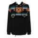 thumbnail image 4 of Gibobby Mujeres S Sudaderas con capucha Mujeres Blouse Pocket Drawstring Long-Sleeved Hoodie High Neck Print Shirt Sweater （Negro， XL), 4 of 5