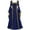 Blue, variant on Plus Size Women Halloween Medieval Gothic Witch Dress, Lace-Up Corset Bell Sleeve Princess Gown, Scallop Square Neck Floor Length Swing Tunic, Vintage Renaissance Carnival Cosplay Maxi Dress