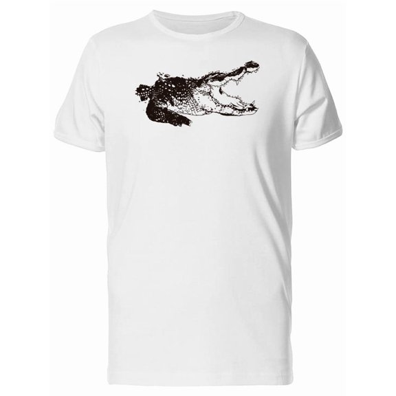 Crocodiles Open Mouth B&W Tee Men's -Image by Shutterstock