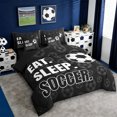 thumbnail image 2 of Erosebridal Football Sport 7 Pieces Bedding Comforter Set For Boys,Soccer Theme Kids Full Bedding Set For Ball Games Lover,Reversible Black, 2 of 7