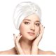 thumbnail image 1 of 1 gorro de dormir de seda blanca para el cuidado del cabello de las mujeres, gorro de noche de seda de doble capa con elástico para proteger el cabello encrespado y rizado, 1 of 5