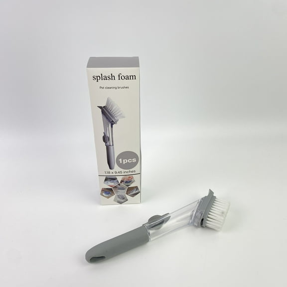 splash foam Pot cleaning brushes,Soap Dispensing Dish Brush Storage Set Randomly Switched, Kitchen Brush with Holder for Pot Pan Sink Cleaning