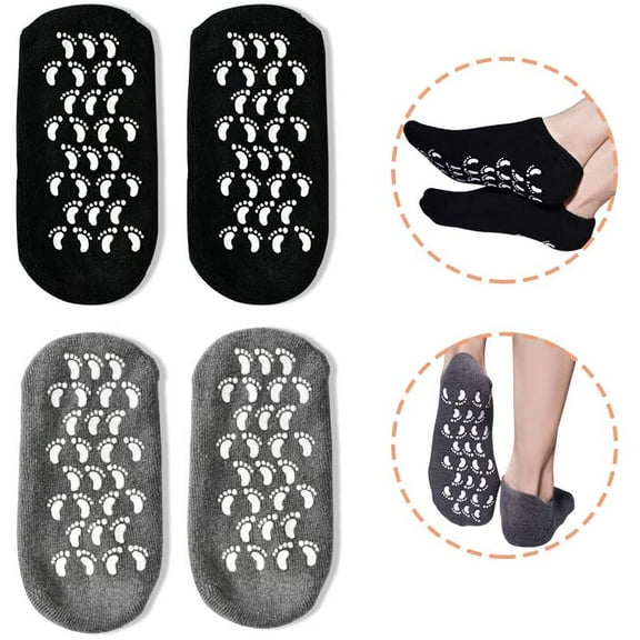 Moisturizing Socks, Gel Socks Soft Moisturizing Gel Socks, Gel Spa Socks for Repairing and Softening Dry Cracked Feet Skins, Gel Lining Infused with Essential Oils and Vitamins (Blue&Pink)