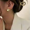 thumbnail image 6 of K-KED Minimalist Silver Color Heart Stud Earrings For Women Trendy Elegant Jewelry-_-silvery, 6 of 6