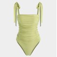 thumbnail image 2 of Traje de baño de una pieza para mujer, plisado, sexy, ajustado, que cubre el vientre, traje de baño conservador, 2 of 5