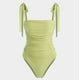 thumbnail image 3 of Traje de baño de una pieza para mujer, plisado, sexy, ajustado, que cubre el vientre, traje de baño conservador, 3 of 5