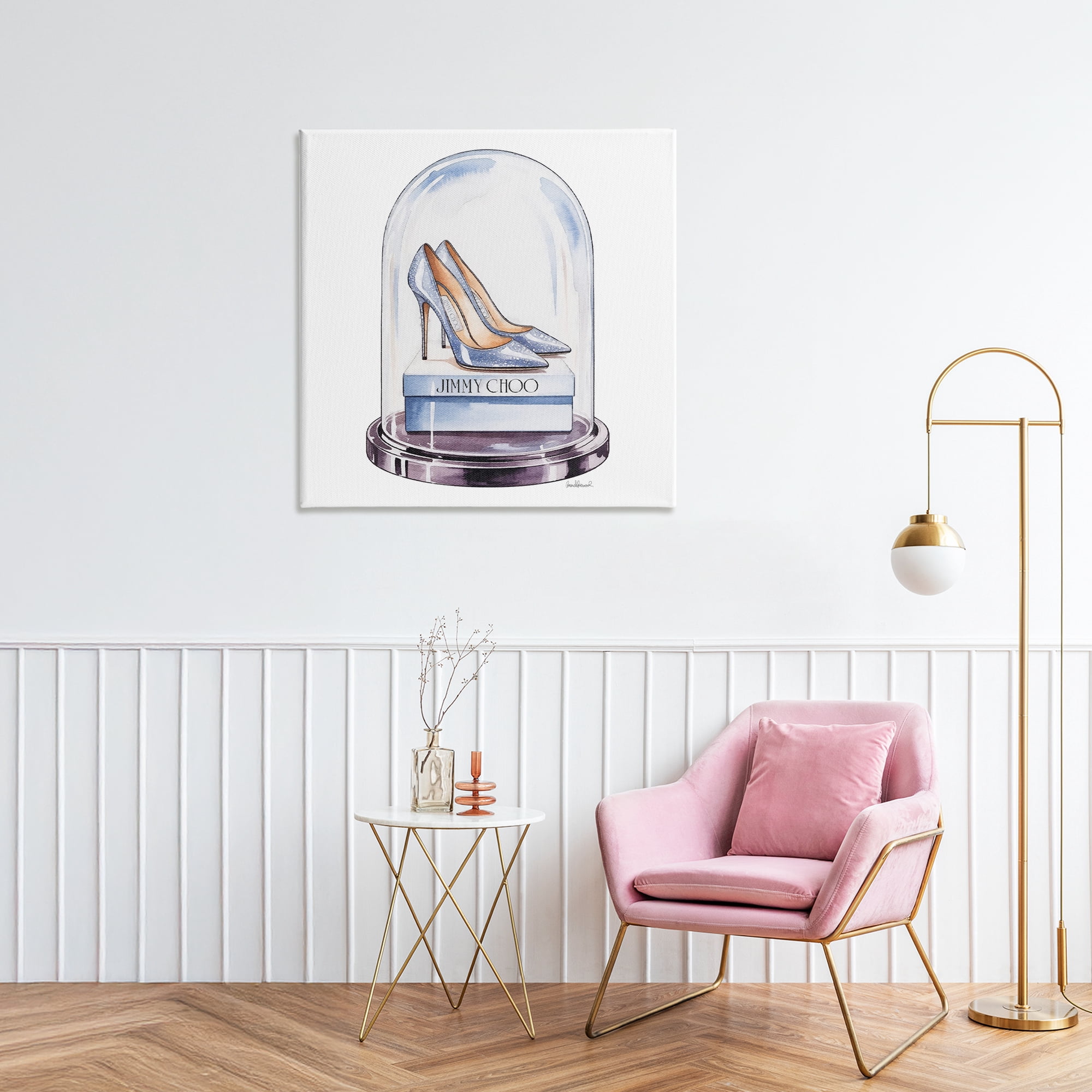 Stupell Industries Elegant Shoes in Bell Jar Canvas Wall Art, design by Amanda Greenwood