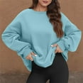 thumbnail image 5 of Oversized Sweatshirts For Women Crewneck Pullover Comfy Hoodies Fall Outfits Fashion 2025 Winter Clothes Light Blue S, 5 of 5