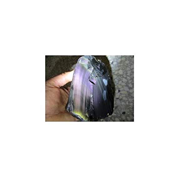 Pierres Précieuses d'Obsidienne Naturelles une Pièce pour Décoration Maison Bureau, Tombant, Polissant, Guérison Cristal (Obsidienne Il Arc-en-Ciel 800g 1 Ou 2 Pcs)