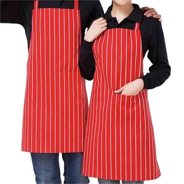 Sonducket Delantal de chef hecho con poliéster y algodón para un cómodo Delantales de cocina Delantal de cocina a la moda Accesorios de disfraces rojo