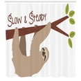thumbnail image 3 of Ambesonne Sloth Shower Curtain, Cartoon Wildlife Mammal, 69"Wx84"L, Tan Chestnut Brown, 3 of 3