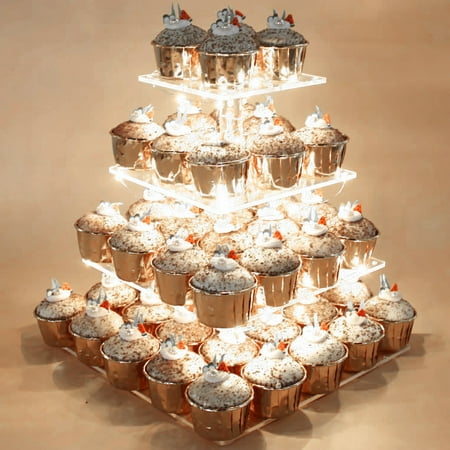 

4 Tier Acrylic Cake Stand Dessert Tower Dessert Stacking Tray Food Display Stand