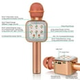 thumbnail image 7 of MINKUROW Wireless Bluetooth Karaoke Microphone for Kids,5-in-1 Portable Handheld Karaoke Mic Speaker Player Recorder with LED Lights for Kids Girls Boys Teens Birthday (1818-Rose Gold), 7 of 7