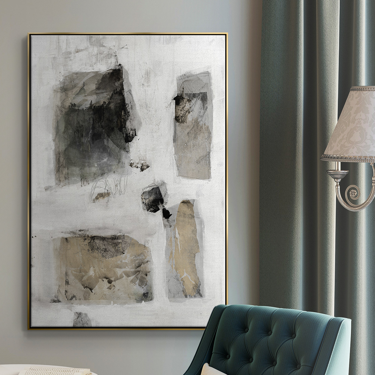 A Simple Love I V30 Framed Premium Gallery Wrapped Canvas - Ready to Hang - 17 x 25 - Gold Floating Frame