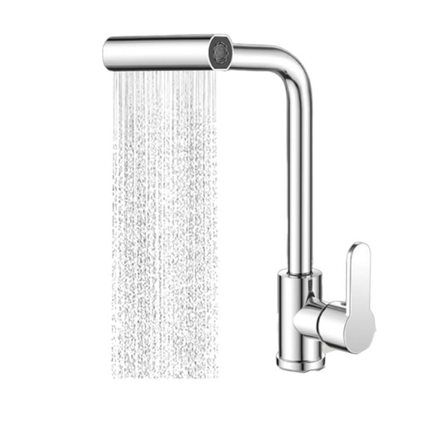 Thinsony Waterfall Sink Faucet, Shower Function, Easy To Operate, Sturdy Durable, Suitable Kitchens, Bedrooms, And Rooms. silver Without inlet pipe