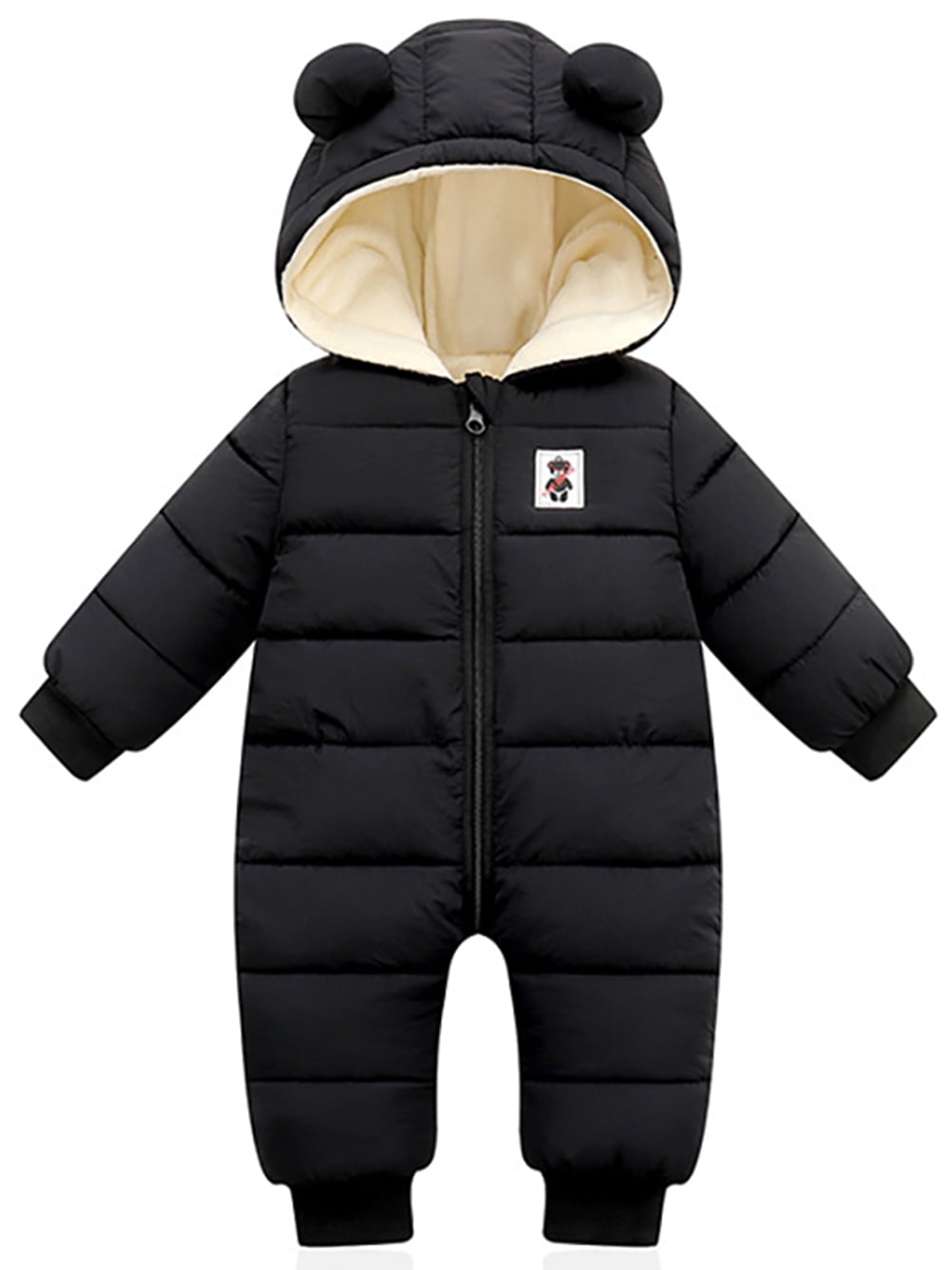 Hooded Romper for Baby Boys Girls Winter Snowsuit Warm Coat Long Sleeve Outfits Jumpsuit Gift 0-24 Months 